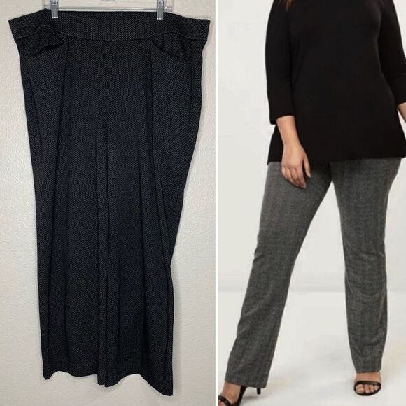 Lane Bryant Classic Herringbone Black Trouser Pants - Picture 1 of 12